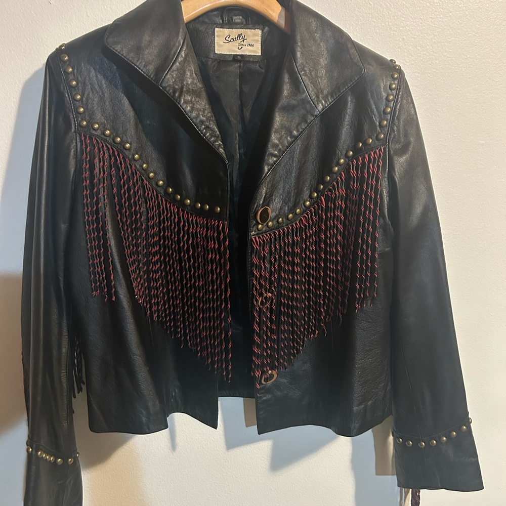 Scully Black Leather Western Fringe Jacket